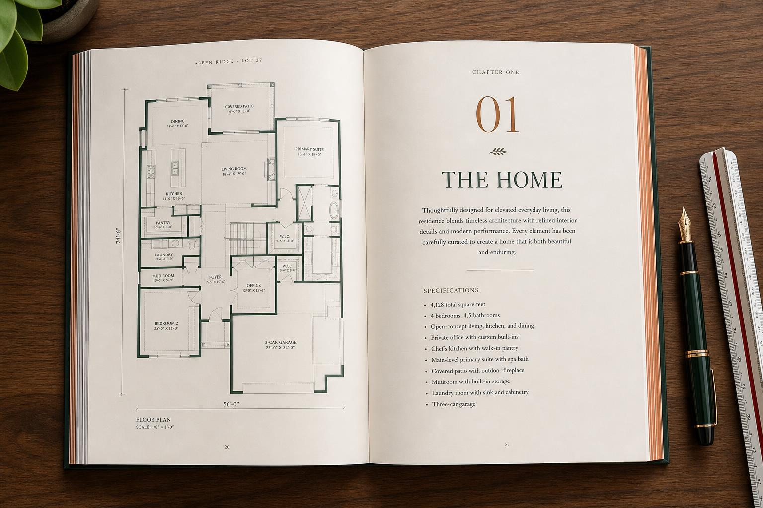 Sample page: Every room, drawn and specified